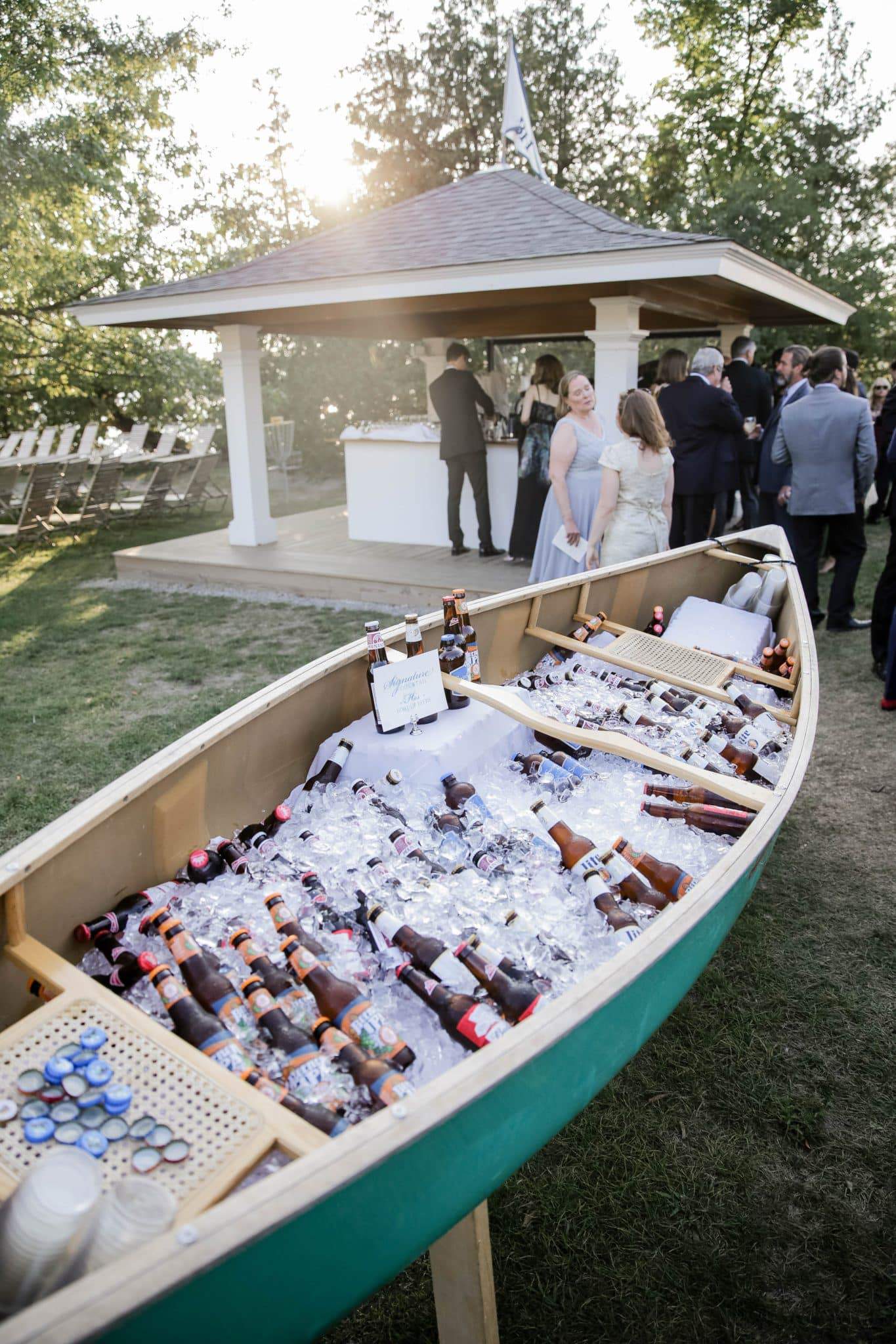 Basin Harbor Resort Wedding Photo Canoe filled with Ice and Beer