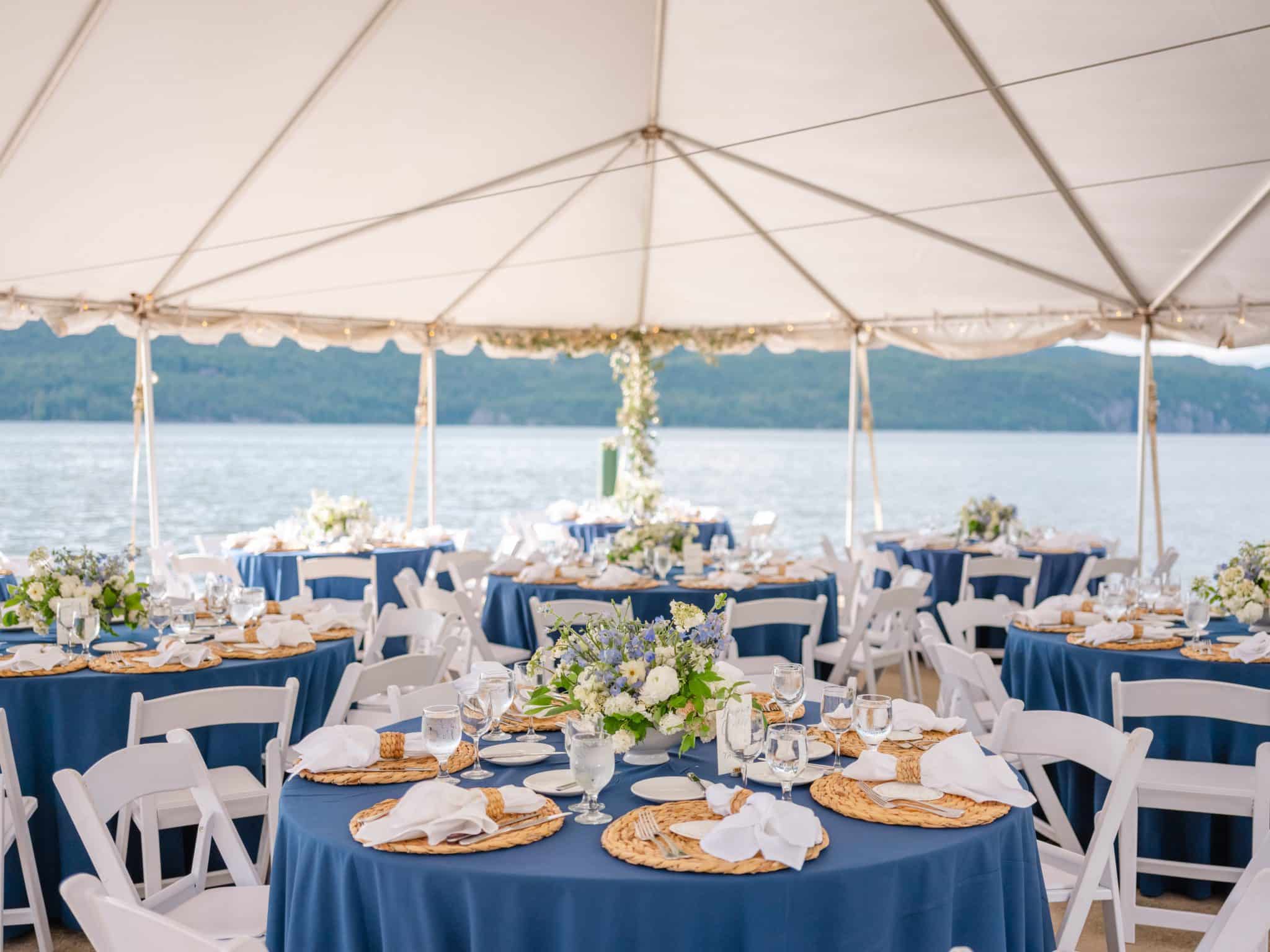 Basin Harbor Resort Wedding Photo Wedding Reception Tent in Front of Lake Champlain