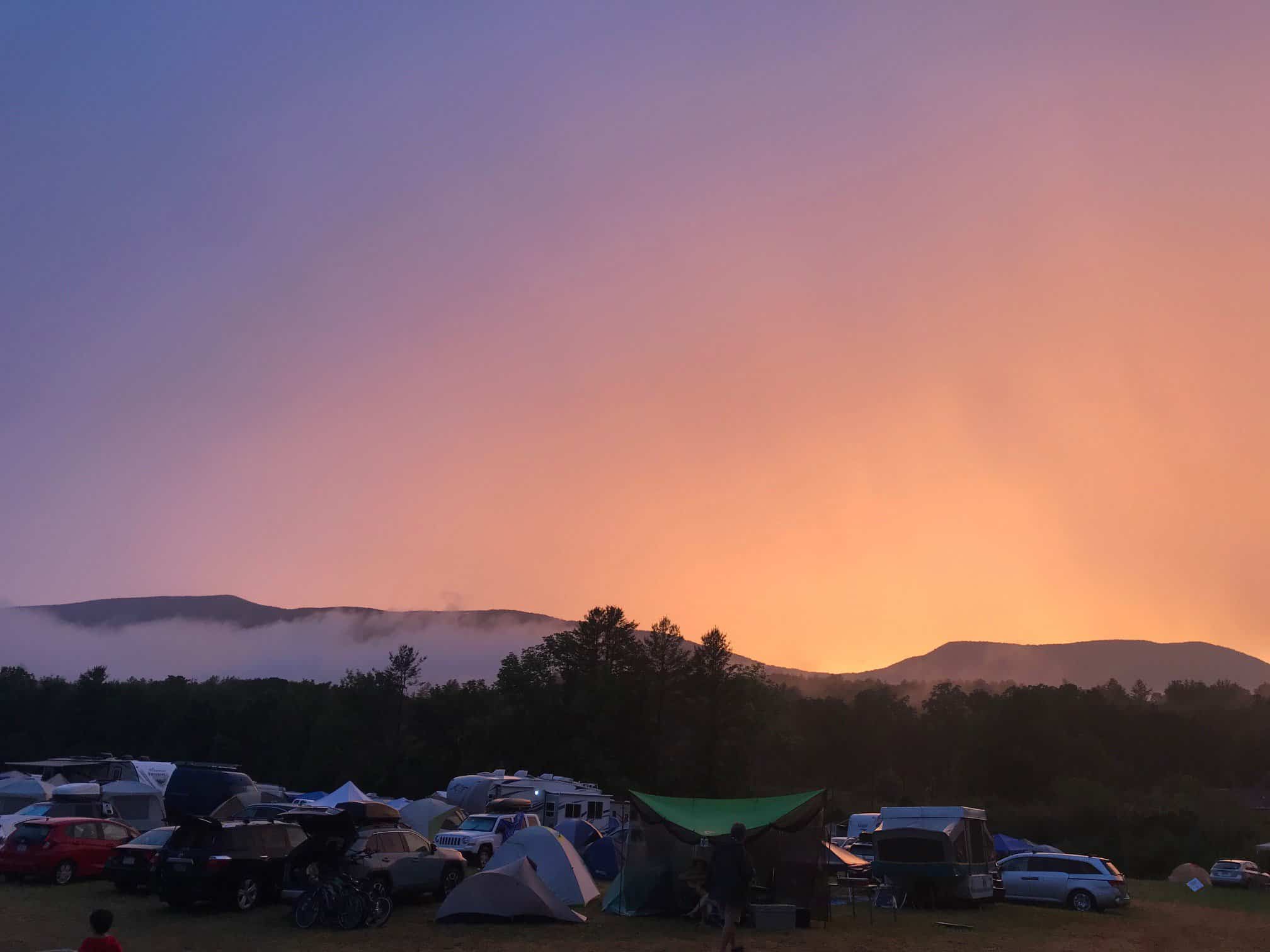 Green Mountain Bluegrass Camping Mountain Sunrise