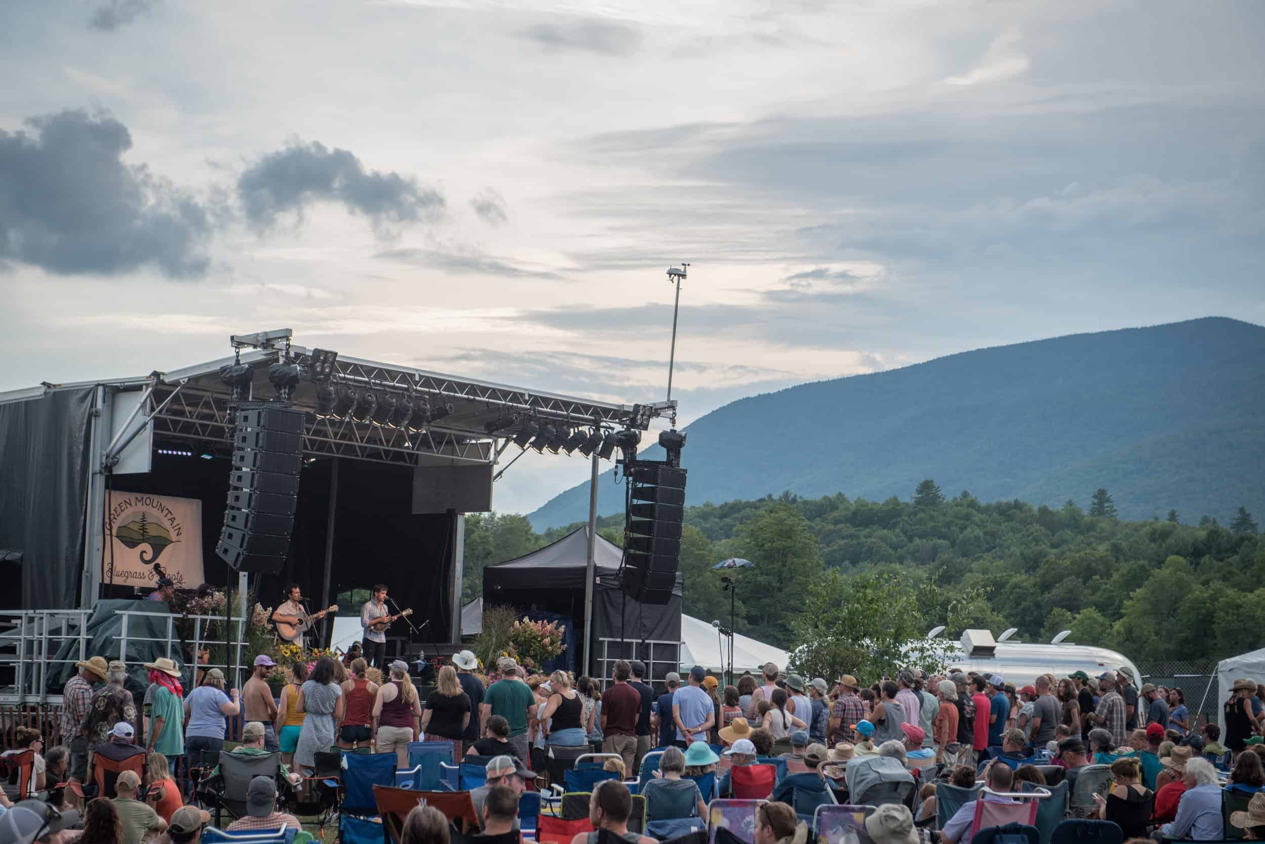 Green Mountain Bluegrass Stage and Mountains