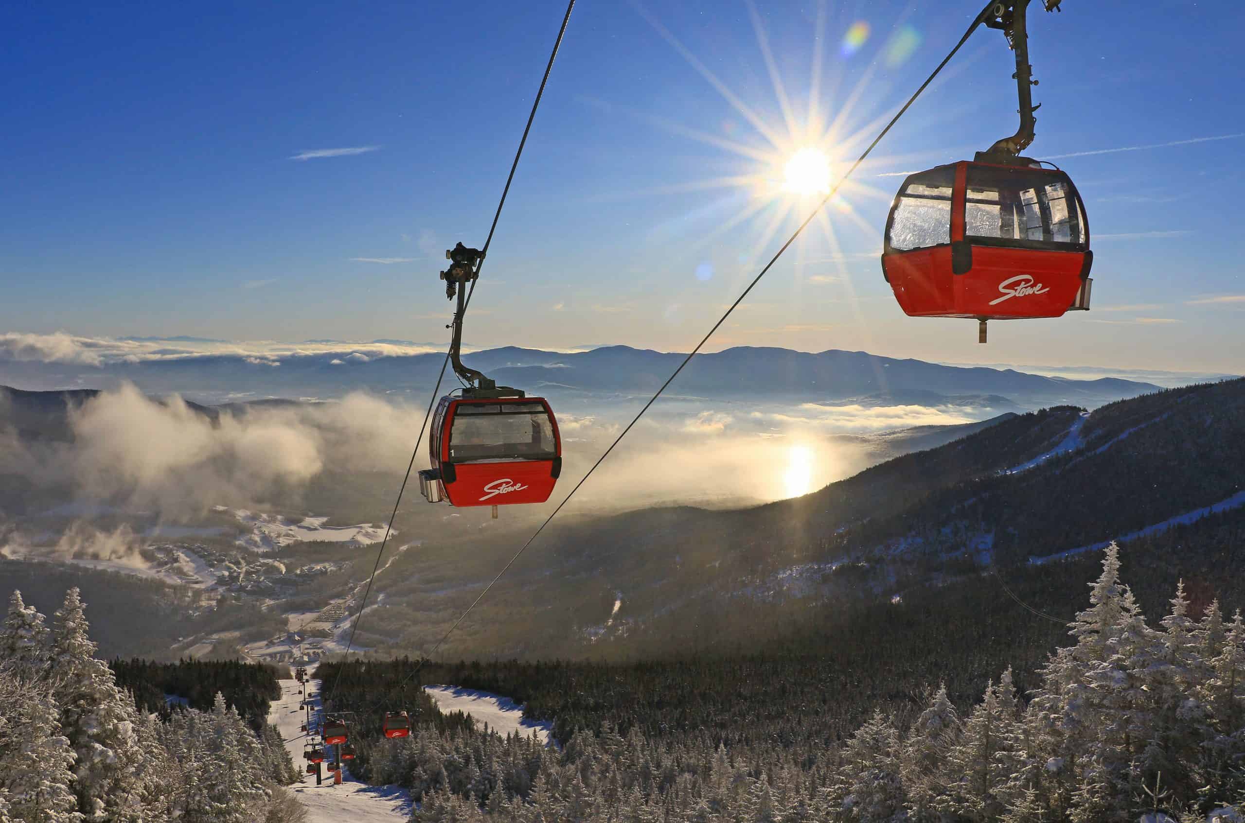 Stowe Mountain Resort - Winter Gondola with Sunshine