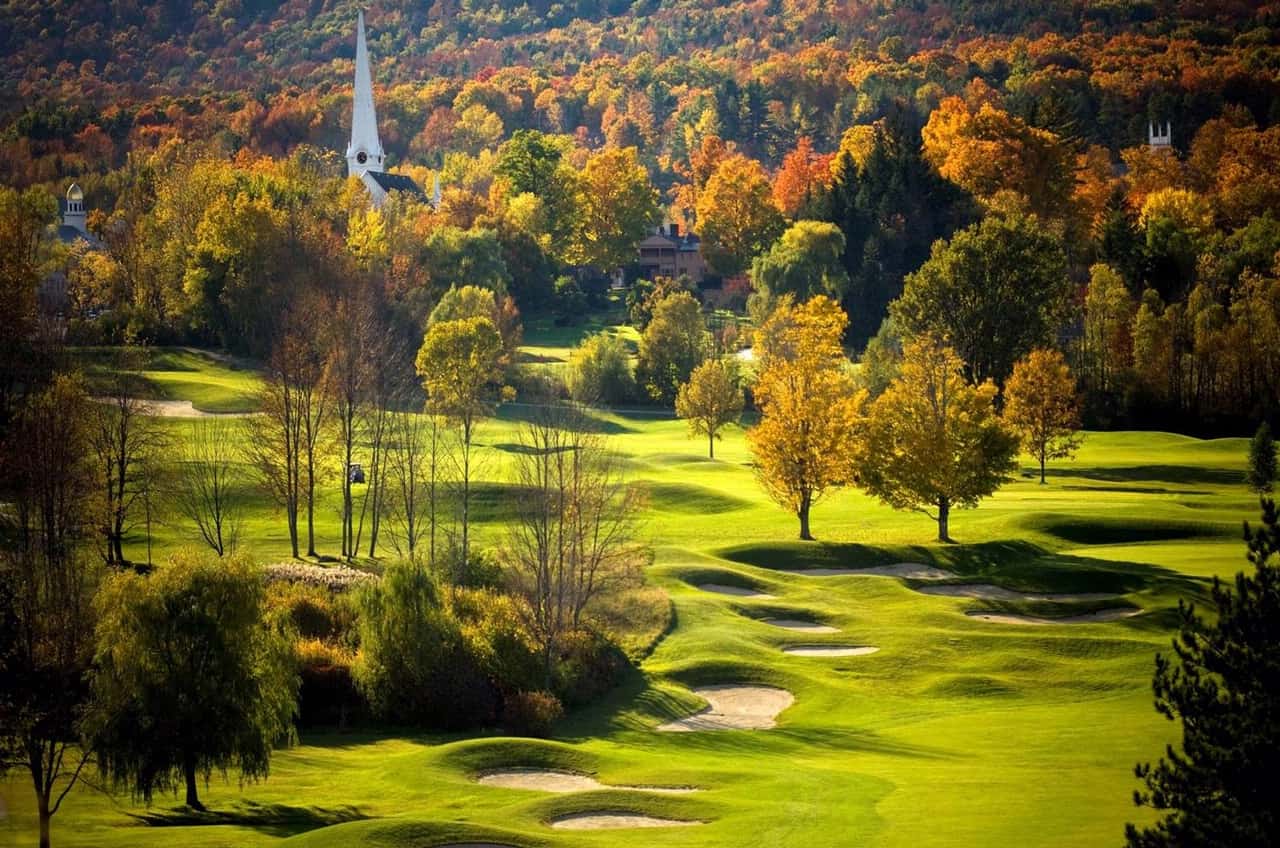 Equinox Golf Resort - Fall Golf Course View with Steeple