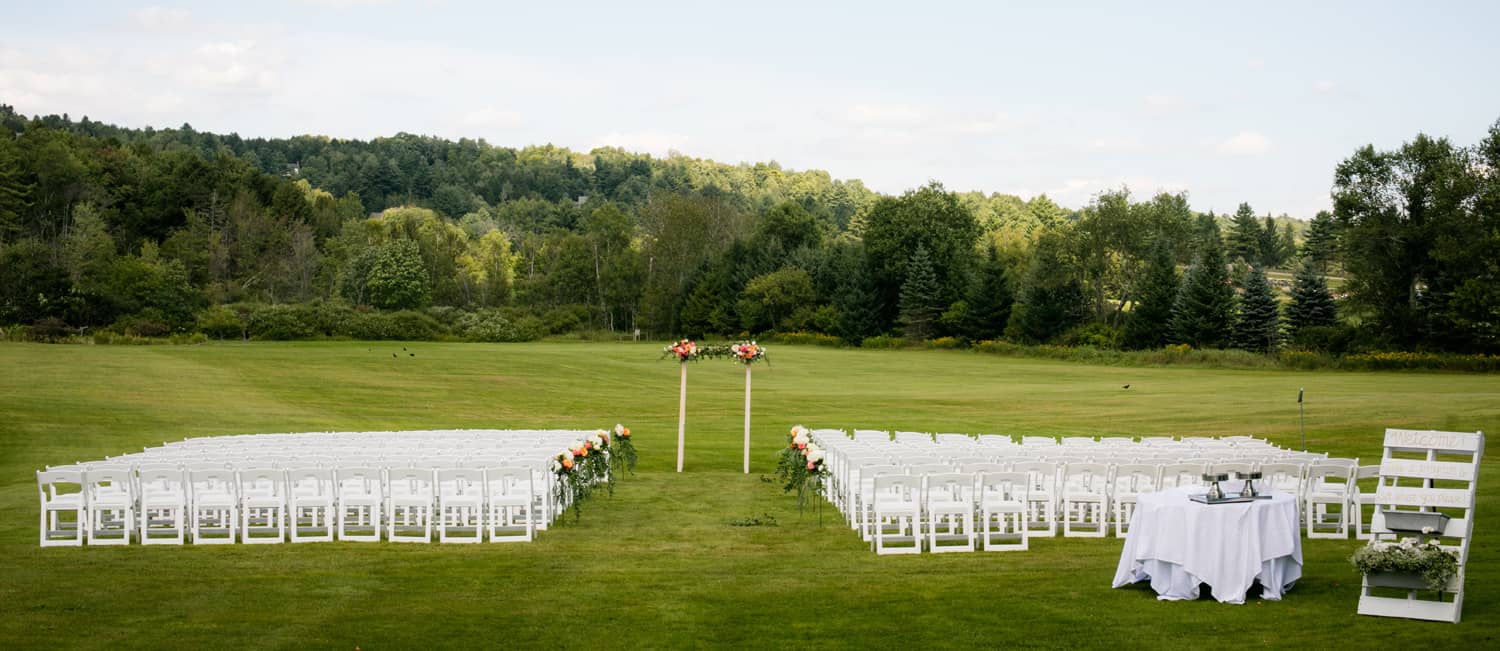 Stoweflake - Wedding Field with Arch and Chairs