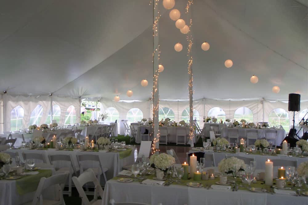 Stoweflake - Wedding Tent Interior with Tables and Chairs