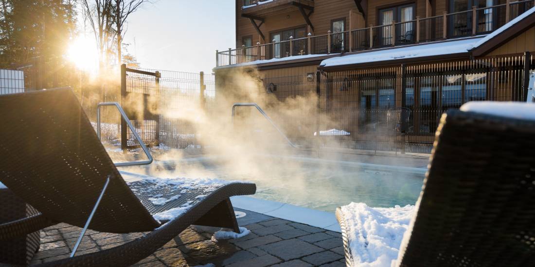 Burke Mountain - Winter Steaming Outdoor Pool