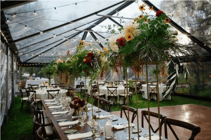 Inn at Weathersfield - Outdoor Wedding Tent with Dancefloor and Dining Tables