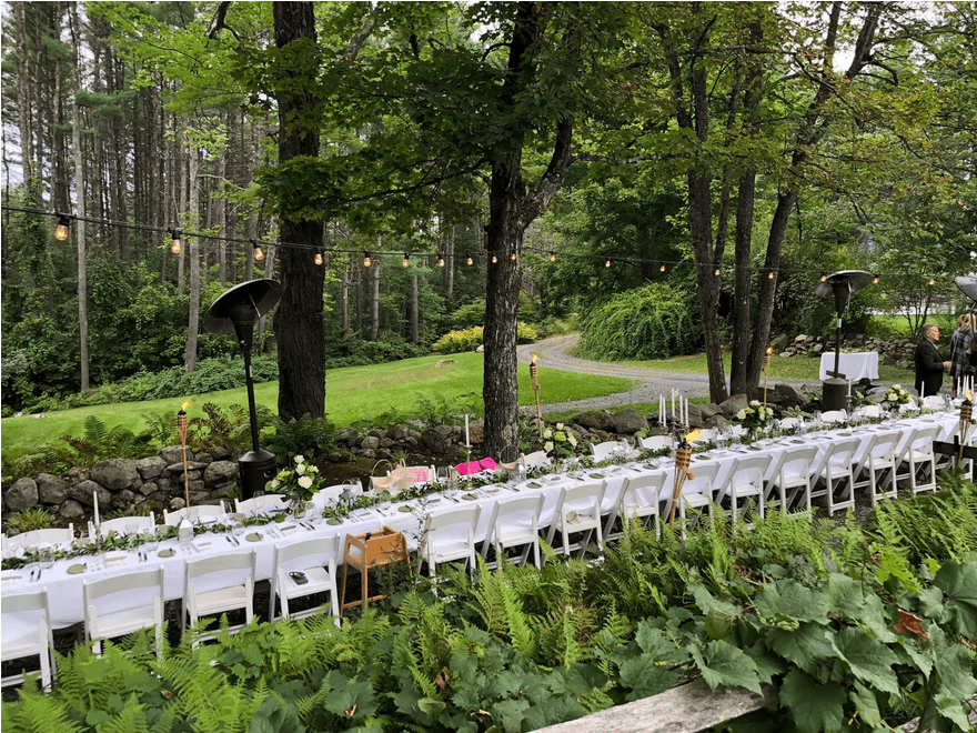 Inn at Weathersfield - Summer Outdoor Wedding Long Dining Table