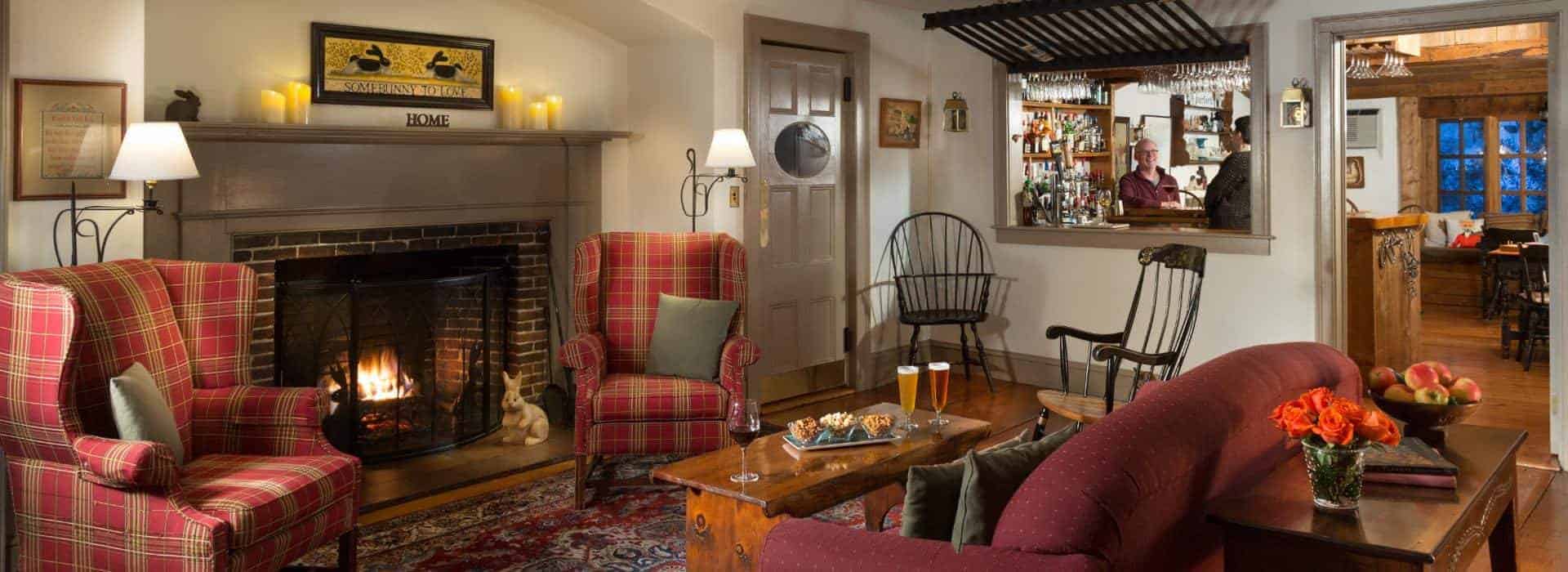 Rabbit Hill Inn - Common Area and Bar with Fireplace
