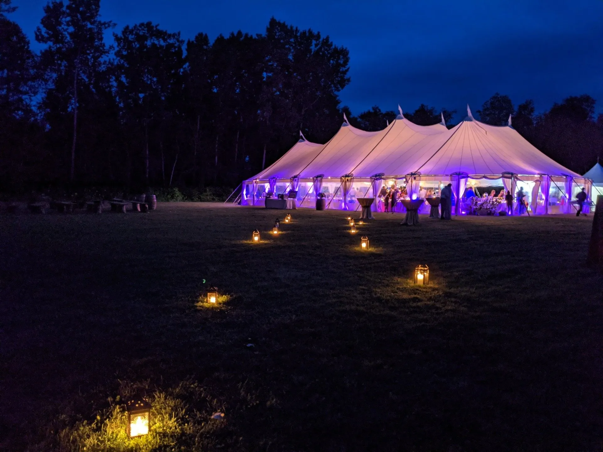 Town & Country Stowe - Wedding Tent at Night
