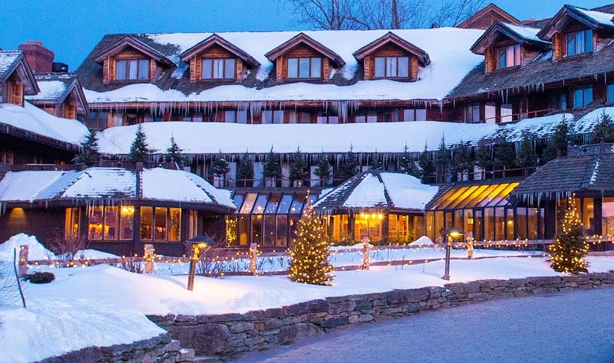 Trapp Family Lodge - Winter Exterior with Holiday Lights