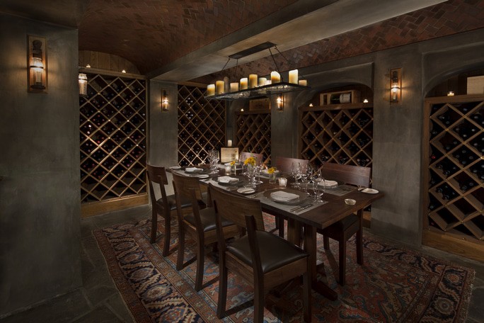 Twin Farms - Private Wine Cellar Dining Table