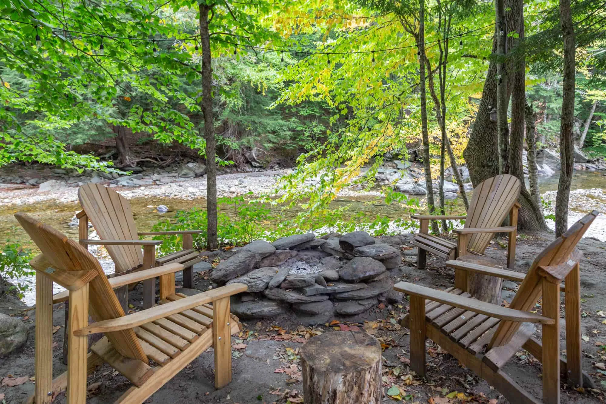 Warren Lodge - Adirondack Chairs with Firepit
