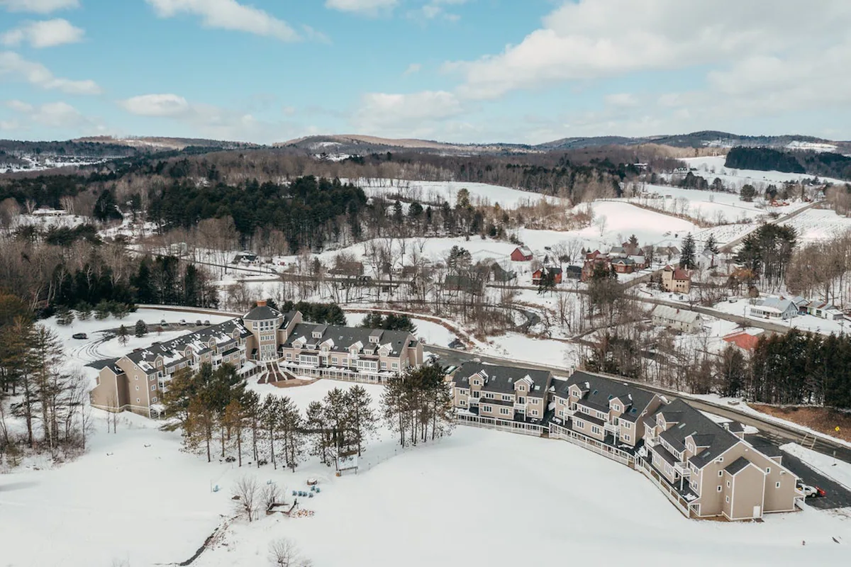 Holiday Inn Club Vacations at Ascutney - Winter Aerial Property View