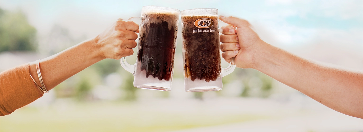 A&W Middlebury - Cheers Root Beer in Mugs