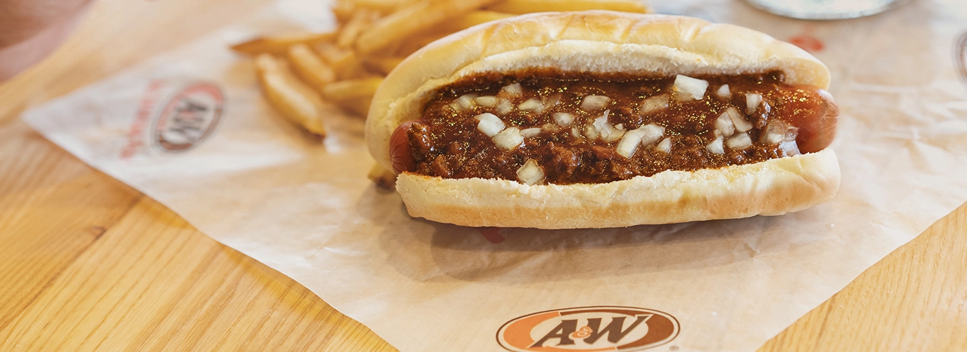 A&W Middlebury - Chili Hot Dog with Onions