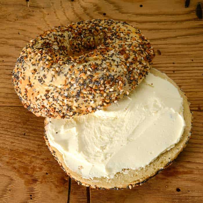 The Works Cafe - Manchester - Bagel with Cream Cheese