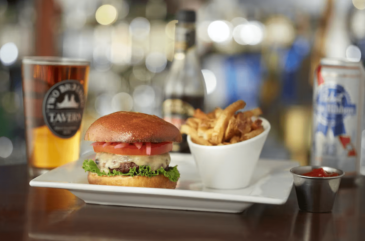 Two Brothers Tavern - Burger & Fries with Beer