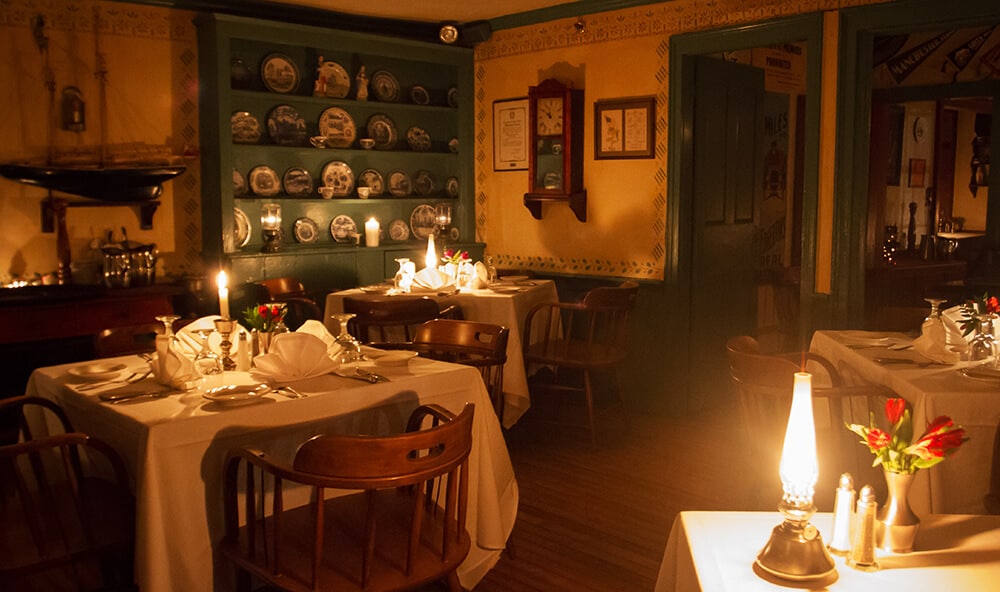 Ye Olde Tavern - Dining Room with Candlelight
