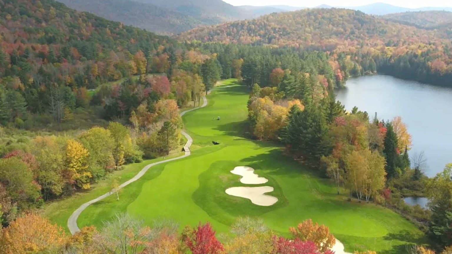 Green Mountain National Golf Course - Fall Aerial View with Pond
