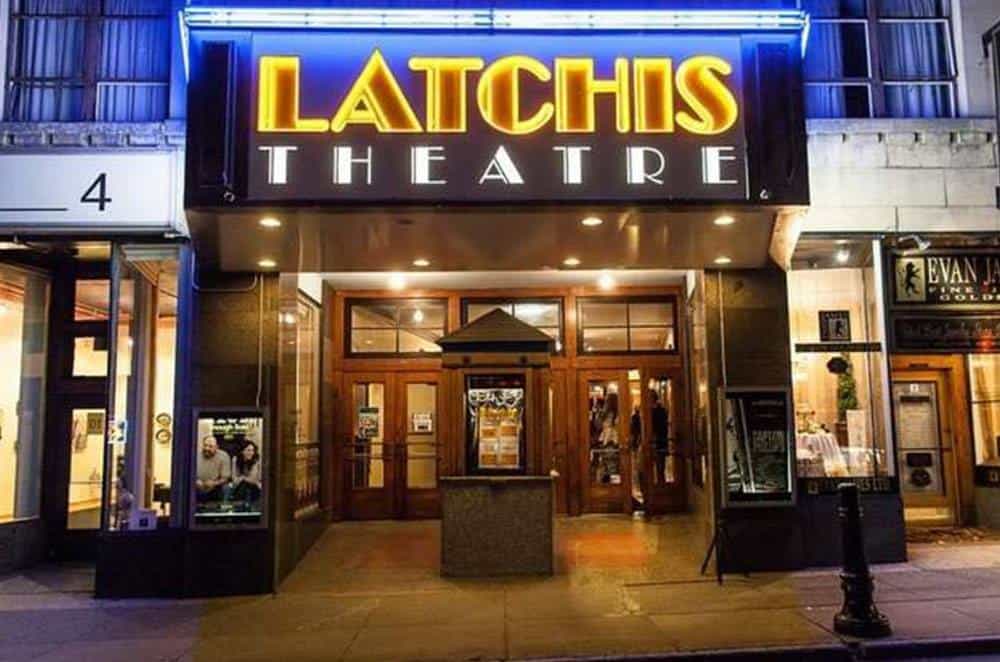 Latchis Theater - Sign above Entrance at Night