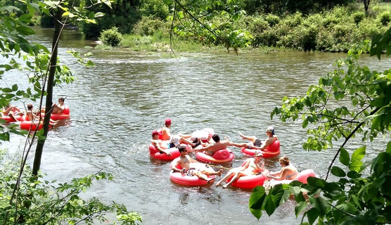 Vermont River Tubing Company - Guests floating on Red Tubes