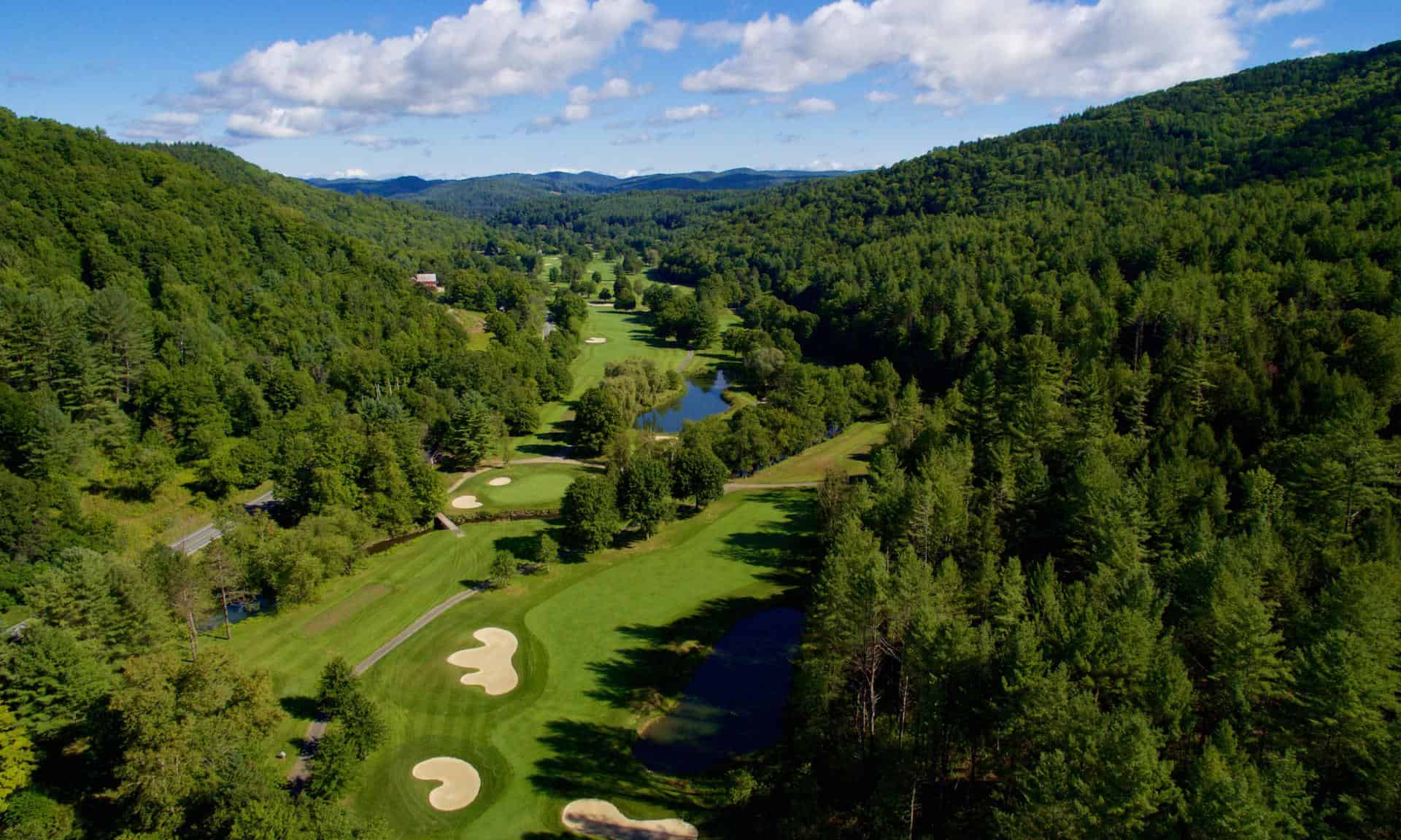 Woodstock Country Club Arial Summer View of Mountains