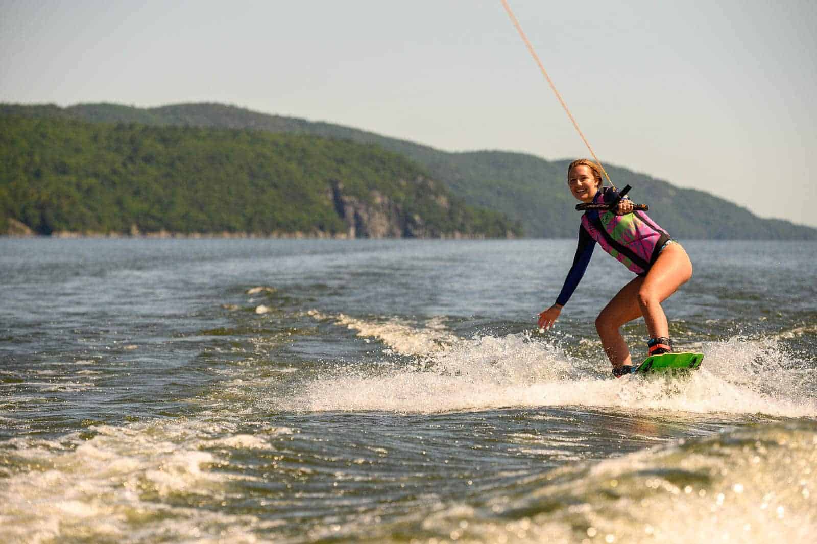 Basin Harbor Club Woman Wakeboarding on Lake Champlain