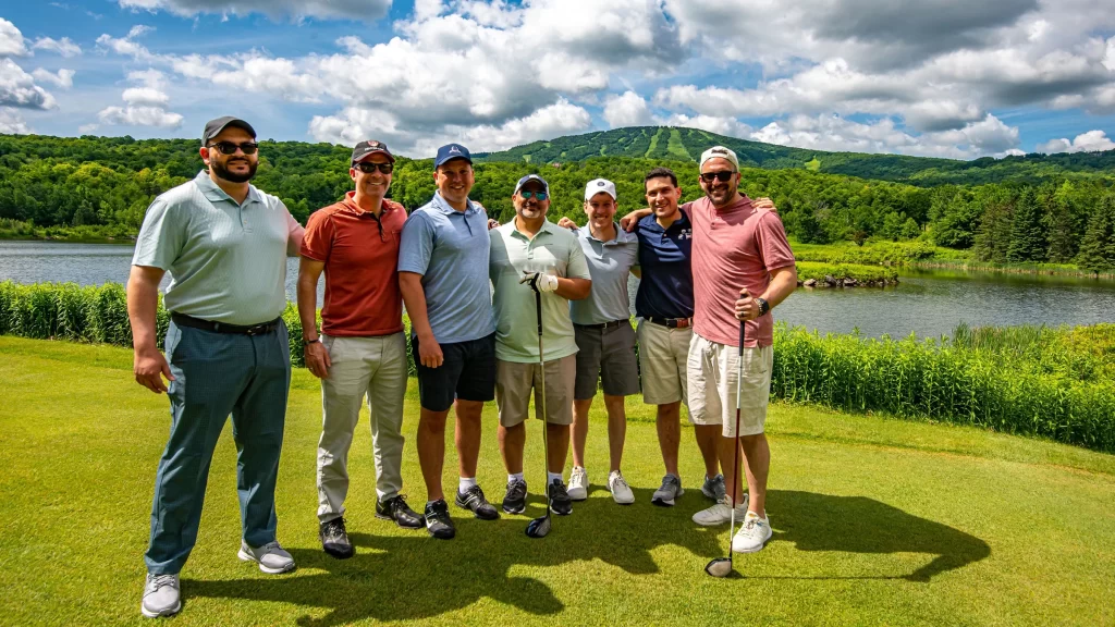 Stratton Mountain Resort Golf Scramble Group on Sunny Day
