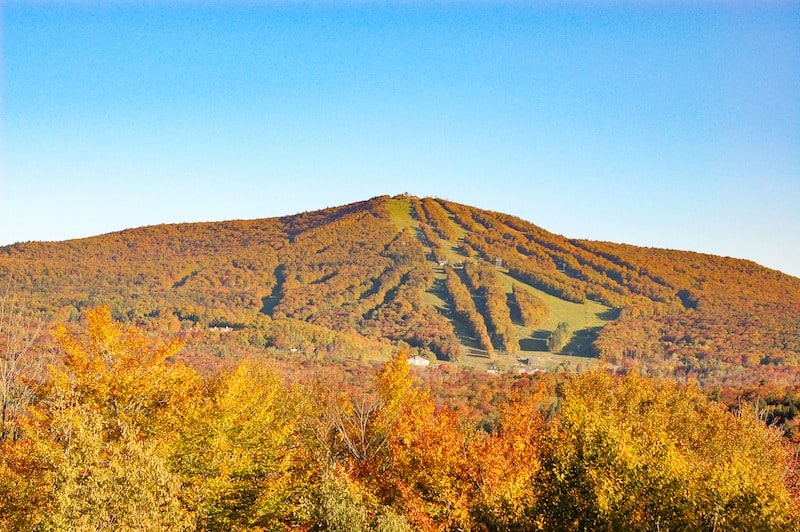 Bromley Mountain Resort Fall Foliage From Across the Valley