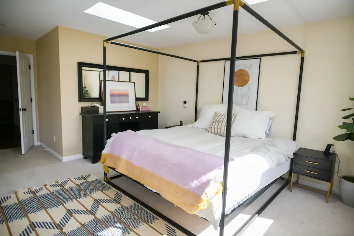Burlington Beach House Master Bedroom Canopy King Bed