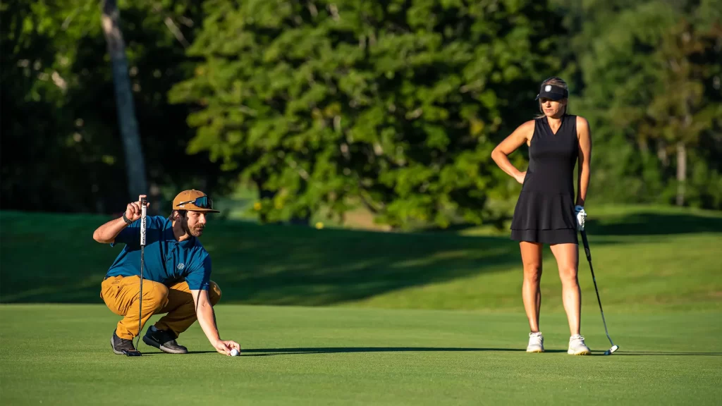 Stratton Mountain Resort Golf Course Lining Up Putt