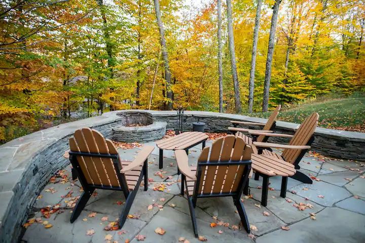 The Mountain Oasis in Stowe Fall Foliage Fire Pit