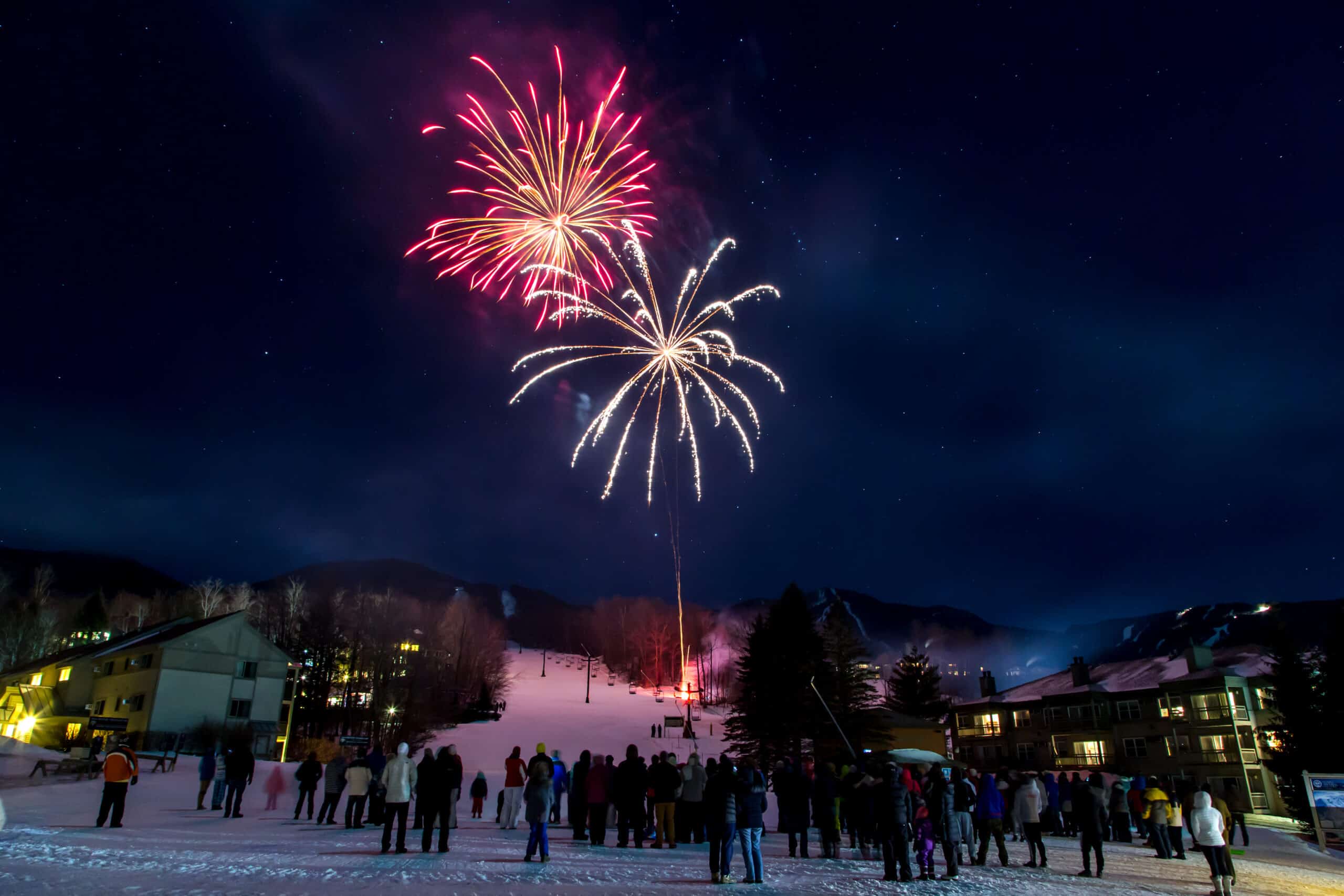 Smugglers Notch Resort Fireworks Winter New Years