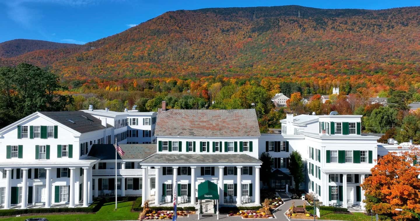 Equinox Resort - Arial of Mountain Fall Foliage