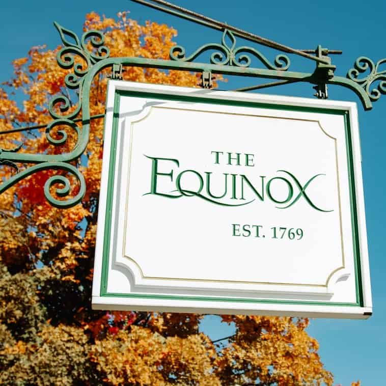 Equinox Resort - Front Sign Fall Foliage