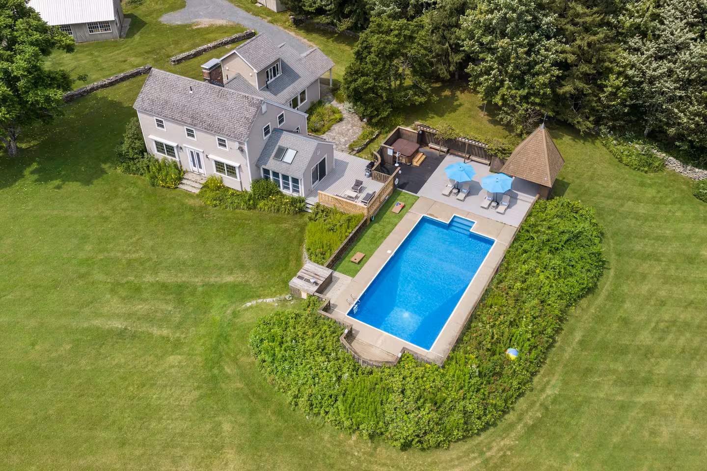 Private pool and pickle court