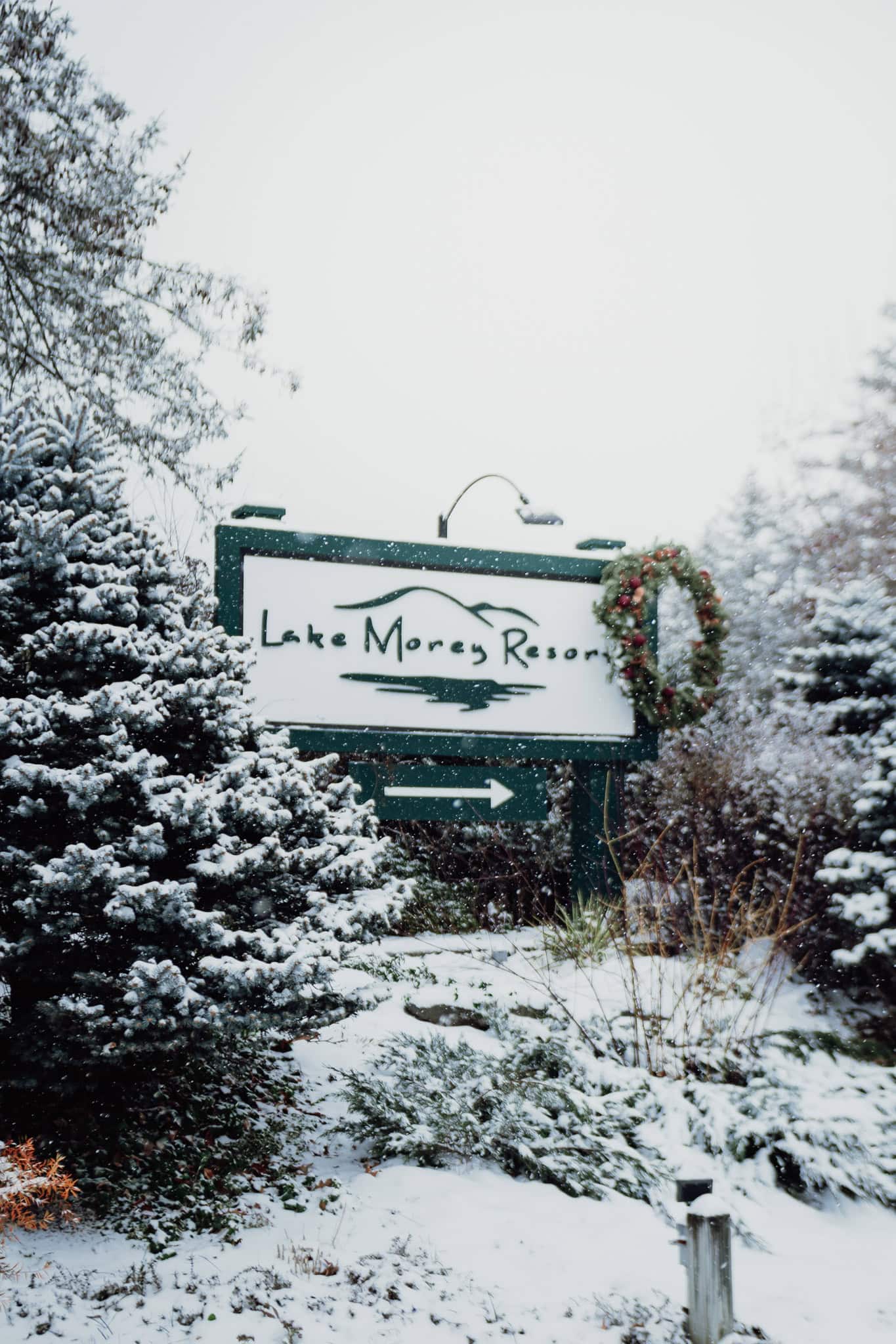 Lake Morey Resort - Winter Sign